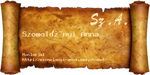 Szomolányi Anna névjegykártya