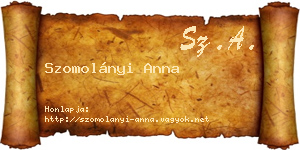 Szomolányi Anna névjegykártya