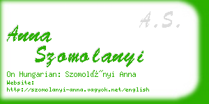 anna szomolanyi business card